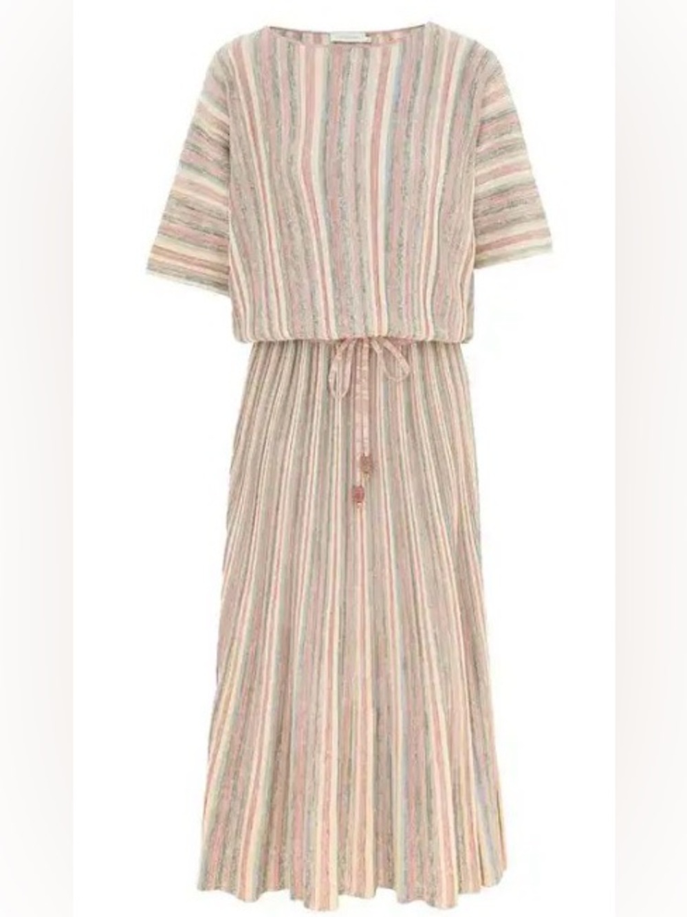 Zimmermann Striped Maxi Dress in Blush and Cream